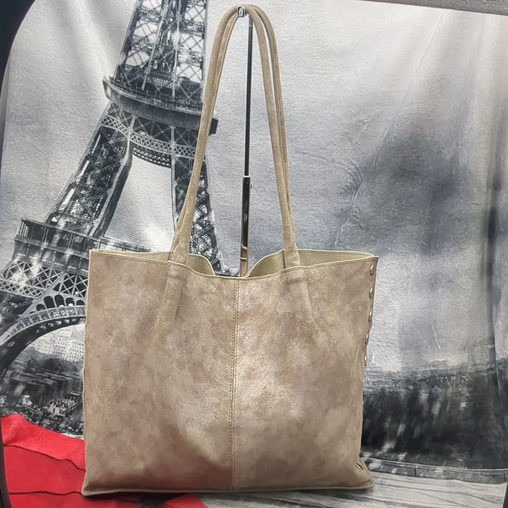 Hammitt Oliver Suede Grommet Stud Pewter/Metallic Tote Bag